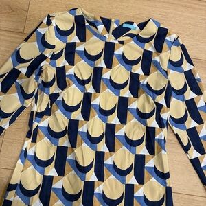 J. McLaughlin Sophia Geometric 3/4 Sleeve Catalina Cloth Sheath Dress Size M